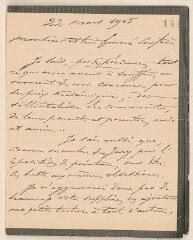 4 vues  - Rousse, Edmond, Académie française. Lettre autographe signée à Jules Lefebvre. - Sans lieu, 22 mars 1905 (ouvre la visionneuse)