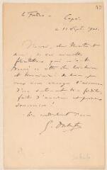 2 vues  - Dubufe, Guillaume. Lettre autographe signée à Jules Lefebvre. - Capri, 11 septembre 1900 (ouvre la visionneuse)