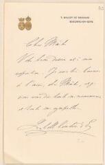 2 vues  - Eu, Isabelle, comtesse d\'. Lettre autographe signée à Jules Lefebvre. - Boulogne sur Seine, sans date (ouvre la visionneuse)