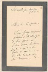2 vues  - Gautier, Armand. Lettre autographe signée à Jules Lefebvre. - Lainville, sans date (ouvre la visionneuse)