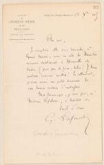 2 vues  - Lafenestre, G[eorges]. Lettre autographe signée à Jules Lefebvre. - Paris, 12 décembre 1885 (ouvre la visionneuse)