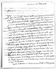 6 vues  - Brousse [chargé de pouvoir des créanciers]. 2 lettres autographes signées à Anne Rose Calas. - Toulouse, 27 juillet - 2 octobre 1791 (ouvre la visionneuse)