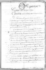 7 vues  - Réponse pour Anne Rose Calas contre le syndic des créanciers. - Toulouse, 22 mars 1763 (ouvre la visionneuse)