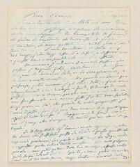 2 vues Bartolini, Lorenzo. Lettre autographe signée à un ami. - Sans lieu, 31 août 1845. (Italien)