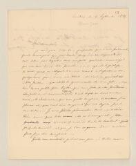 4 vues  - Woronzow, général Simon. Lettre non autographe signée à sa nièce [la comtesse de Boutourline, née Anne Woronzow]. - Londres, 9 septembre 1829 (ouvre la visionneuse)