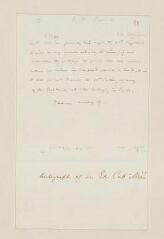 4 vues  - Ellice, Edward the elder [(1781-1863)]. Billet autographe non signé à François Sloane. - Florence, sans date. (Anglais) (ouvre la visionneuse)