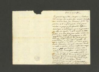 47 vues La Condamine, Charles Marie de. 14 lettres autographe signées à Jean-André de Luc. - Paris, Etouilli près Ham, Livri près Paris, etc., 8 avril 1762 - 20 août 1771 (avec cachets)
