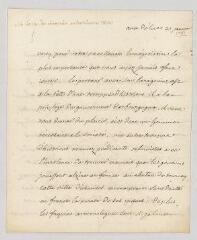 4 vues Voltaire. Lettre autographe signée au marquis Bernard-Louis de Chauvelin.- Genève, 21 janvier [1761]