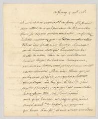 4 vues Voltaire. Lettre autographe signée à Charles-Jean-François Hénault.- Ferney, 4 novembre 1761