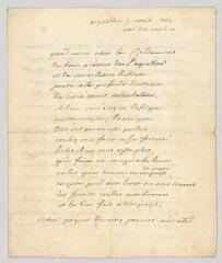 4 vues Voltaire. Lettre autographe signée à Charles-Marie de La Condamine.- Potsdam, 3 avril 1752