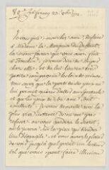2 vues Voltaire. Lettre signée à [Henri-Louis Caïn, dit Lekain].- Ferney, 23 octobre 1772