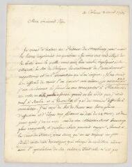 4 vues  - Voltaire. Lettre signée au Père Joseph de Menoux.- Colmar, 3 avril 1754 (ouvre la visionneuse)