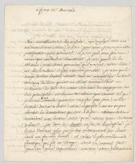 4 vues Voltaire. Lettre signée à Charles-Jean-François Hénault.- Ferney, 14 mars 1768