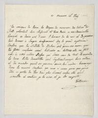 2 vues  - Voltaire. Lettre à Élisabeth-Marie Bouquet et Jacquette-Julie Bouquet.- Montriond, 25 mai [1756] (ouvre la visionneuse)