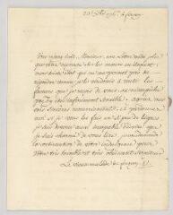 4 vues  - Voltaire. Lettre signée à Jacques-Vincent Le Jeune Delacroix.- Ferney, 23 décembre 1776 (ouvre la visionneuse)