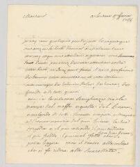 4 vues Voltaire. Lettre autographe signée à [Tommaso Giuseppe Farsetti].- Lausanne, 5 février 1758