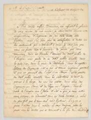 4 vues Voltaire. Lettre signée à Charles-Jean-François Hénault.- Colmar, 12 mai 1754