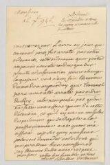 4 vues Voltaire. Lettre autographe signée à Claude-Henri Feydeau de Marville.- [Paris, 16 décembre 1746]