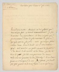 6 vues  - Voltaire. Lettre signée à [Louis-Paul] Abeille.- Genève, 7 février 1762 [sic] (ouvre la visionneuse)