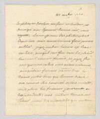 4 vues Voltaire. Lettre autographe signée à François-Achard Joumard Tison, marquis d'Argence.- [Genève], 27 novembre [1760]