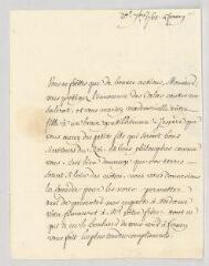 4 vues  - Voltaire. Lettre à François-Achard Joumard Tison, marquis d\'Argence.- Ferney, 20 septembre 1765 (ouvre la visionneuse)