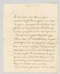 8 vues  - Voltaire. Lettre à François-Achard Joumard Tison, marquis d\'Argence.- [sans lieu], 17 janvier 1767 (ouvre la visionneuse)