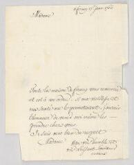 4 vues  - Voltaire. Lettre signée à la baronne de Monthoux.- Ferney, 13 janvier 1766. (ouvre la visionneuse)