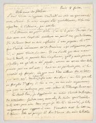 8 vues  - Olivet, Pierre-Joseph Thoulier, abbé d\'. Lettre autographe à Voltaire.- Paris, 8 février [1739] (ouvre la visionneuse)