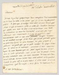 8 vues Morellet, abbé André. Lettre autographe signée à Voltaire.- [s.l.], 20 novembre [1766]