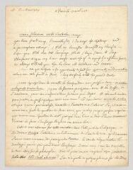 4 vues  - Mignot de Montigny, Étienne. Lettre autographe signée à [Voltaire].- Paris, 17 avril 1738 (ouvre la visionneuse)