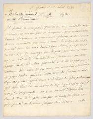 4 vues Nadal, abbé Augustin. Lettre autographe signée à Jean-Baptiste Rousseau.- Paris, 17 août 1733