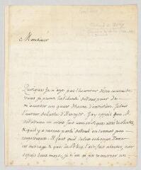 2 vues Bury, Richard de. Lettre autographe signée à N.- Paris, 29 septembre 1768