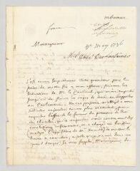 2 vues Desfontaines, abbé Pierre-François Guillot. Lettre autographe signée à l'abbé, puis cardinal André-Hercule de Fleury.- [s.l.], 4 mai 1736