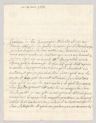 4 vues  - Denis, Marie-Louise Mignot, Mme. Lettre autographe signée à George Keith, 10e comte Marishal.- [Paris], 12 mai 1753 (ouvre la visionneuse)