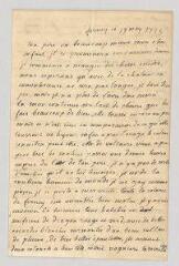 4 vues  - Rieu, Marie-Jeanne. Lettre autographe à son fils Étienne Rieu.- Ferney, 19 mai 1775 (ouvre la visionneuse)