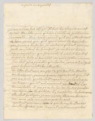 4 vues  - Denis, Marie-Louise Mignot, Mme. Lettre autographe signée à George Keith, 10e comte Marishal.- Paris, 30 juillet [1753] (ouvre la visionneuse)