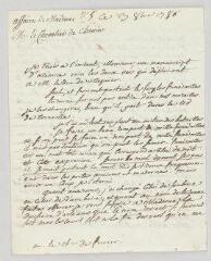 4 vues  - Chénier, Marie-Joseph Blaise de. Lettre autographe signée au chevalier de Ferrier.- [Paris], 3 octobre 1786 (ouvre la visionneuse)