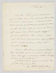 2 vues  - Du Plessis-Villette, Reine-Philiberte Rouph de Varicourt, marquise. Lettre autographe signée à Charles de Pougens.- [s.l., 1818?] (ouvre la visionneuse)