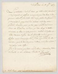 2 vues  - Lenoir, Jean-Charles-Pierre. Lettre autographe signée à René-Joseph Thébaudin de La Rozelle.- Paris, 18 novembre 1767 (ouvre la visionneuse)