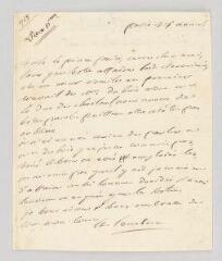2 vues  - Saint-Lambert, Jean-François, marquis de. Lettre autographe signée à N.- Paris, 28 août [1765] (ouvre la visionneuse)