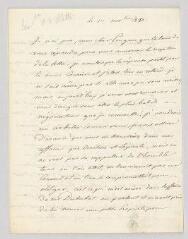 8 vues  - Du Plessis-Villette, Reine-Philiberte Rouph de Varicourt, marquise. Deux lettres autographes signées à Charles de Pougens.- Vauxbuin et Paris, 1 novembre 1820, 12 novembre 1820 (ouvre la visionneuse)