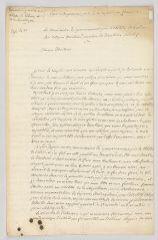 4 vues  - Falbaire de Quingey, Charles-Georges Fenouillot de. Lettre autographe signée à Jean Baptiste Treilhard.- Paris, [6 avril 1799] (ouvre la visionneuse)