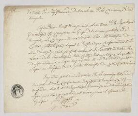 2 vues  - Document autographe signée, \'Extrait du registre de délibération de la commune de Trampot\'.- Trampot, 9 juin 1795 (ouvre la visionneuse)