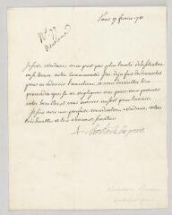 4 vues  - Beaumont, Christophe de. Lettre signée à Mme Mignot.- Paris, 17 février 1781 (ouvre la visionneuse)