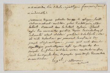 4 vues  - Menou, Jacques-François de. Attestation autographe signée.- [s.l.], 29 juin 1795 (ouvre la visionneuse)