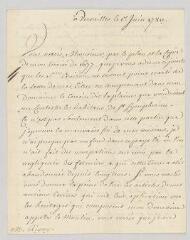 4 vues  - Vergennes, Charles Gravier, comte de. Lettre signée à M. Rigny.- Versailles, 1 juin 1780 (ouvre la visionneuse)