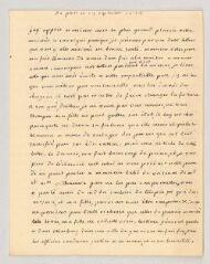 4 vues  - Villeneuve, Mme. Lettre autographe signée à Charles-Nicolas-Joseph-Justin Favart.- Paris, 17 septembre 1774 (ouvre la visionneuse)