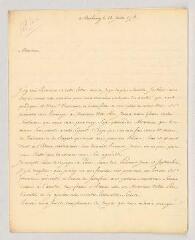 4 vues  - Villeneuve. Lettre autographe signée à Charles-Nicolas-Joseph-Justin Favart.- Strasbourg, 28 juillet 1774 (ouvre la visionneuse)
