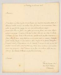 4 vues Villeneuve. Lettre autographe signée à Charles-Nicolas-Joseph-Justin Favart.- Strasbourg, 14 avril 1775