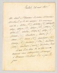 4 vues Suard, Jean-Baptiste-Antoine. Lettre autographe à [Joseph-François ou Louis-Gabriel] Michaud.- [s.l.], 24 août 1810